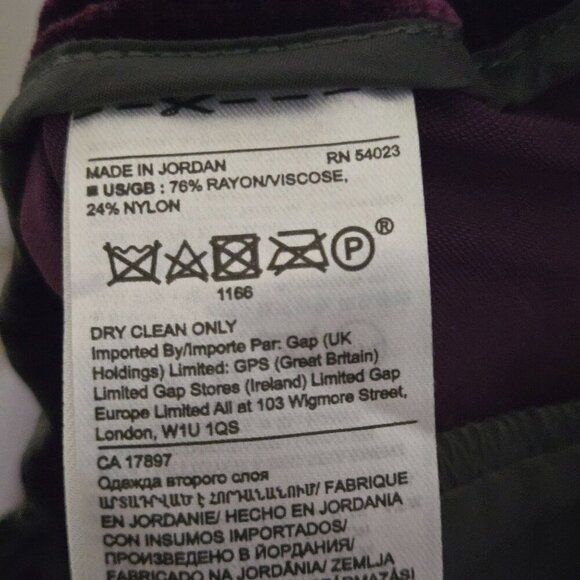 Banana Republic Sour Cherry Velvet Blazer Hayden Pull On Pants Size 2/M - Picture 13 of 15